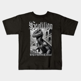 Reptilian...A Cold Blooded Existence (Version 3) Kids T-Shirt